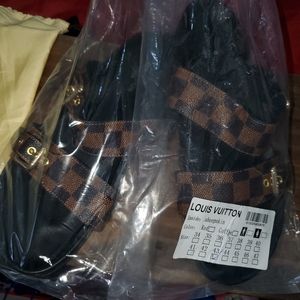 Brown Damier Ebene  mule slides